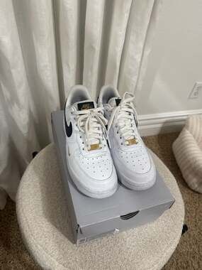 Nike Women's Air Force 1 '07 Essential White Black Gold (CZ0270-102)